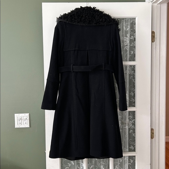 Michael Kors, beautiful black wool coat with woolly fur collar - Picture 4 of 5